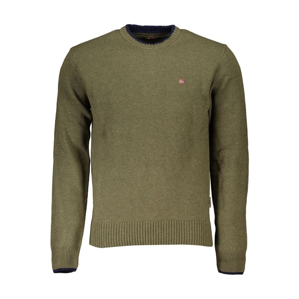 Napapijri Elegant Crew Neck Green Sweater Napapijri