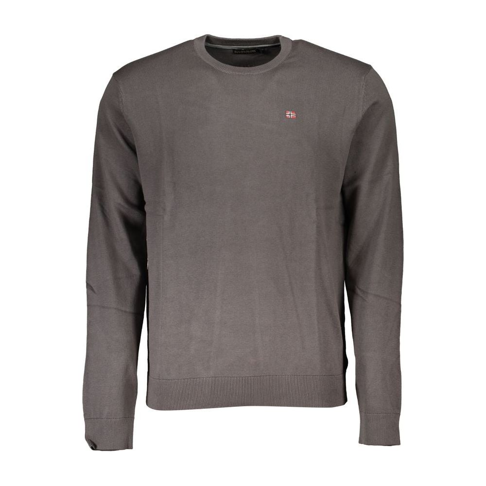 Napapijri Classic Gray Crew Neck Cotton Sweater Napapijri