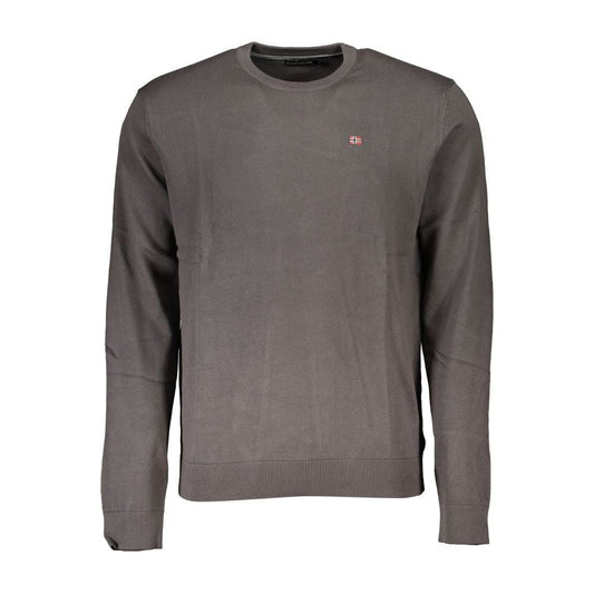 Napapijri Classic Gray Crew Neck Cotton Sweater Napapijri