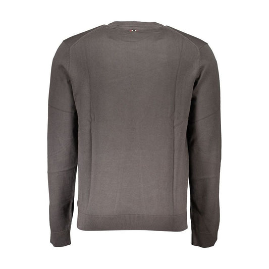 Napapijri Classic Gray Crew Neck Cotton Sweater Napapijri