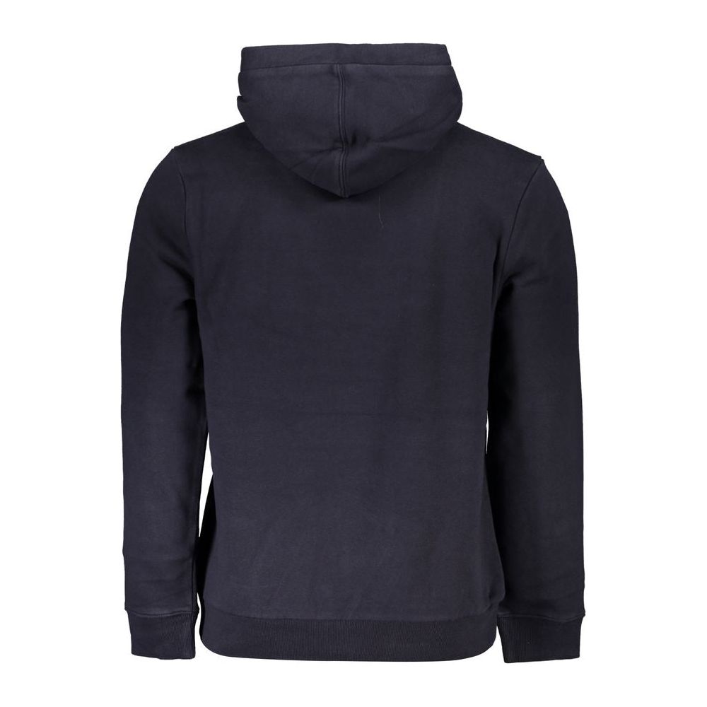 Napapijri Chic Blue Fleece Hooded Sweatshirt with Embroidery Napapijri