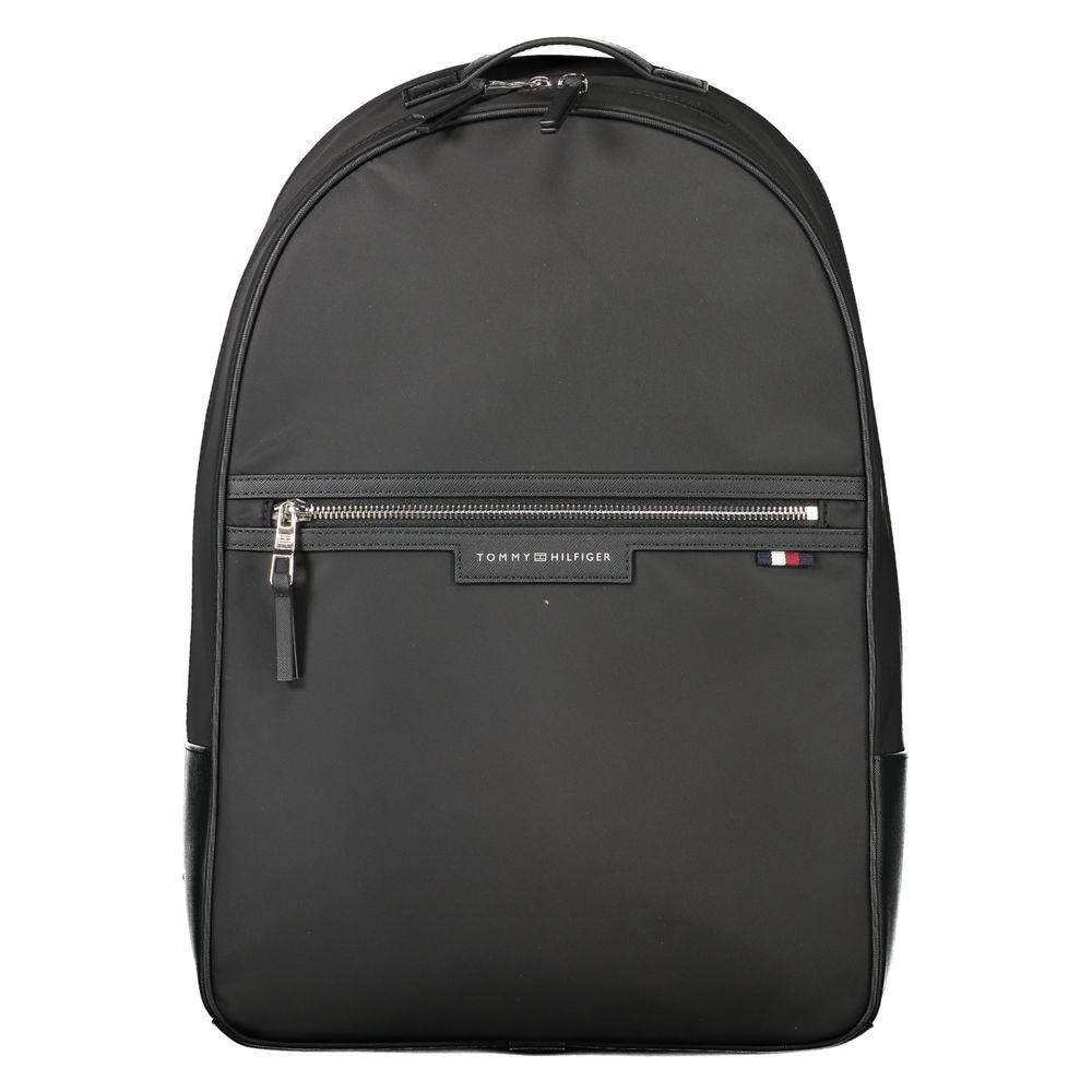 Tommy Hilfiger Elegant Black Laptop Backpack with Contrasting Details Tommy Hilfiger