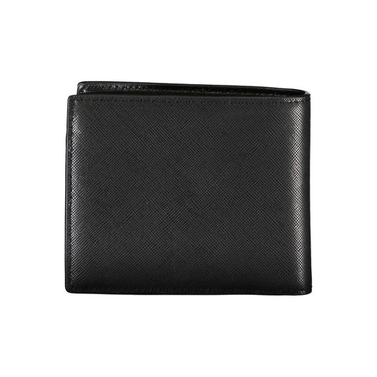 Tommy Hilfiger Elegant Black Leather Wallet with Contrast Details Tommy Hilfiger