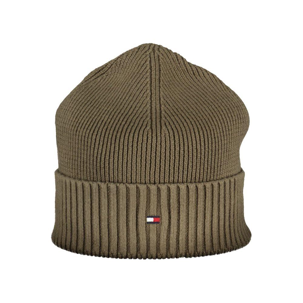 Tommy Hilfiger Exquisite Green Cotton Cashmere Cap Tommy Hilfiger