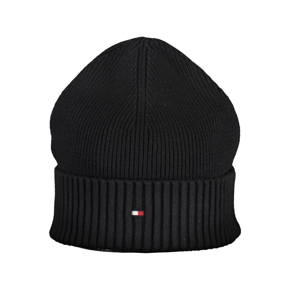 Tommy Hilfiger Black Cotton Unisex Hat Tommy Hilfiger