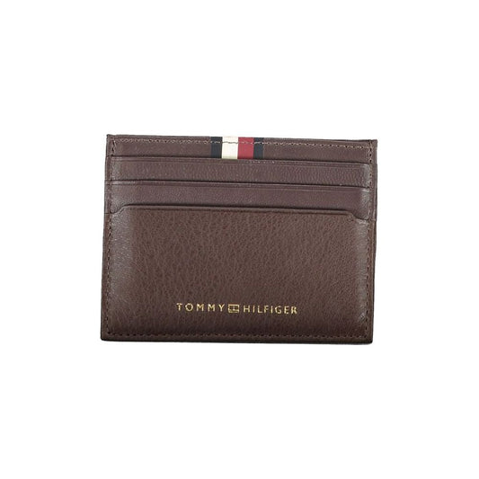 Tommy Hilfiger Elegant Leather Card Holder in Brown Tommy Hilfiger