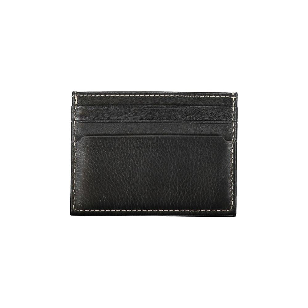 Tommy Hilfiger Sleek Black Leather Card Holder with Contrast Detail Tommy Hilfiger