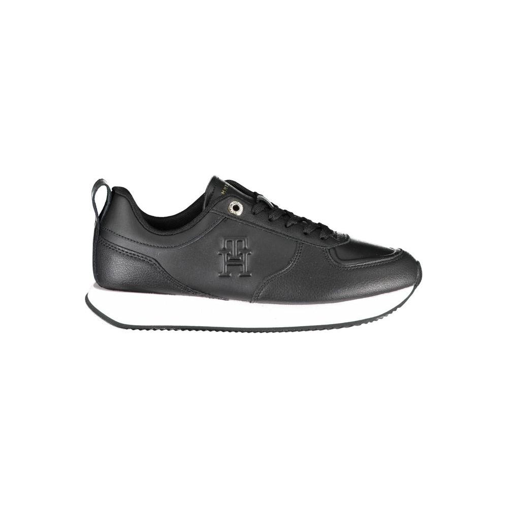 Tommy Hilfiger Eco-Conscious Black Sneakers with Logo Detail Tommy Hilfiger