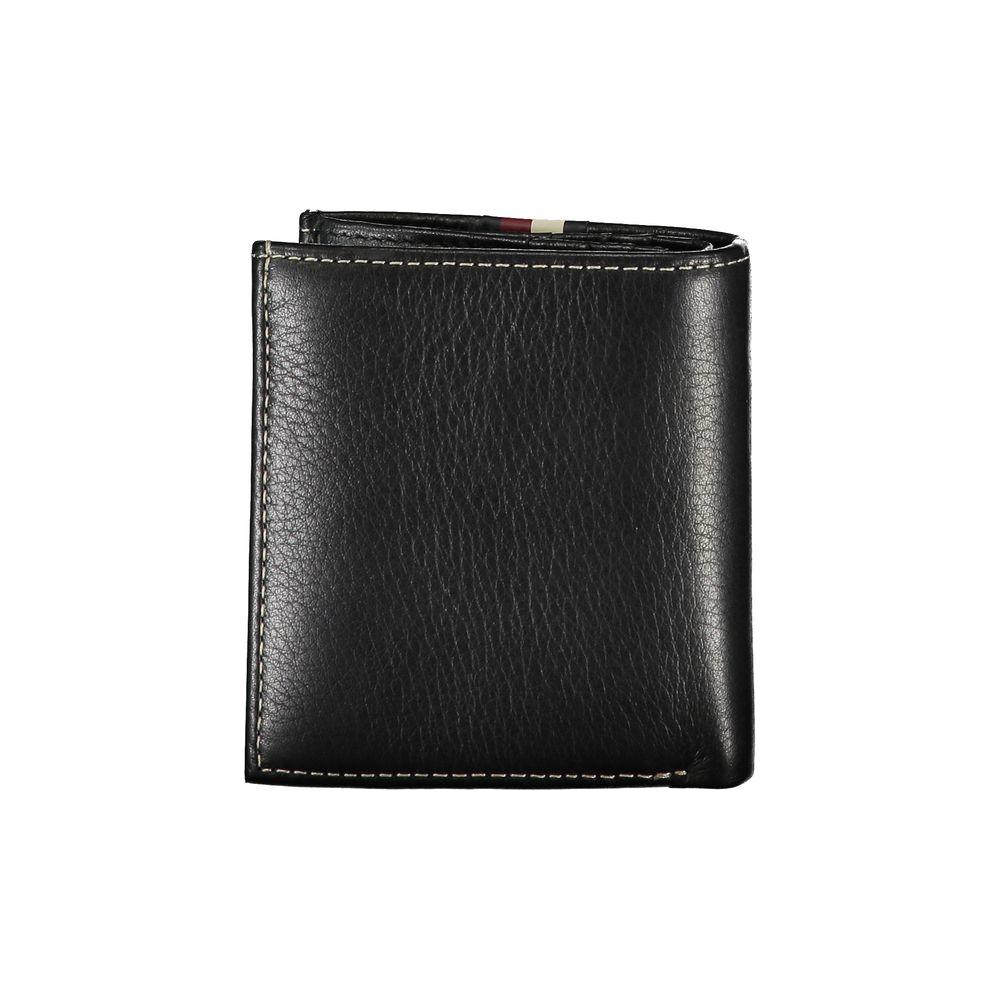 Tommy Hilfiger Elegant Black Leather Bifold Wallet Tommy Hilfiger