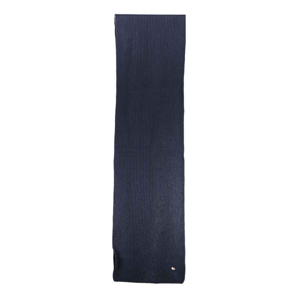 Tommy Hilfiger Elegant Embroidered Logo Scarf in Blue Tommy Hilfiger