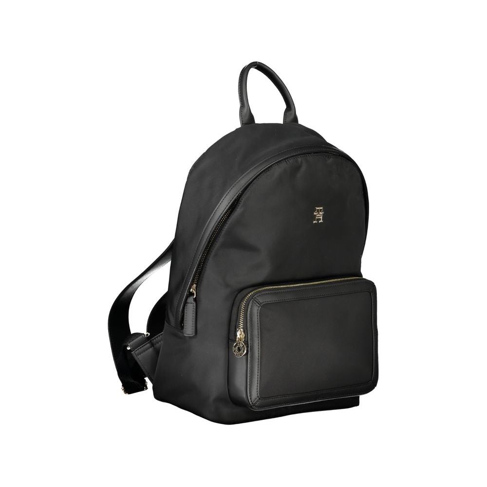 Tommy Hilfiger Chic Black Designer Backpack with Logo Detail Tommy Hilfiger