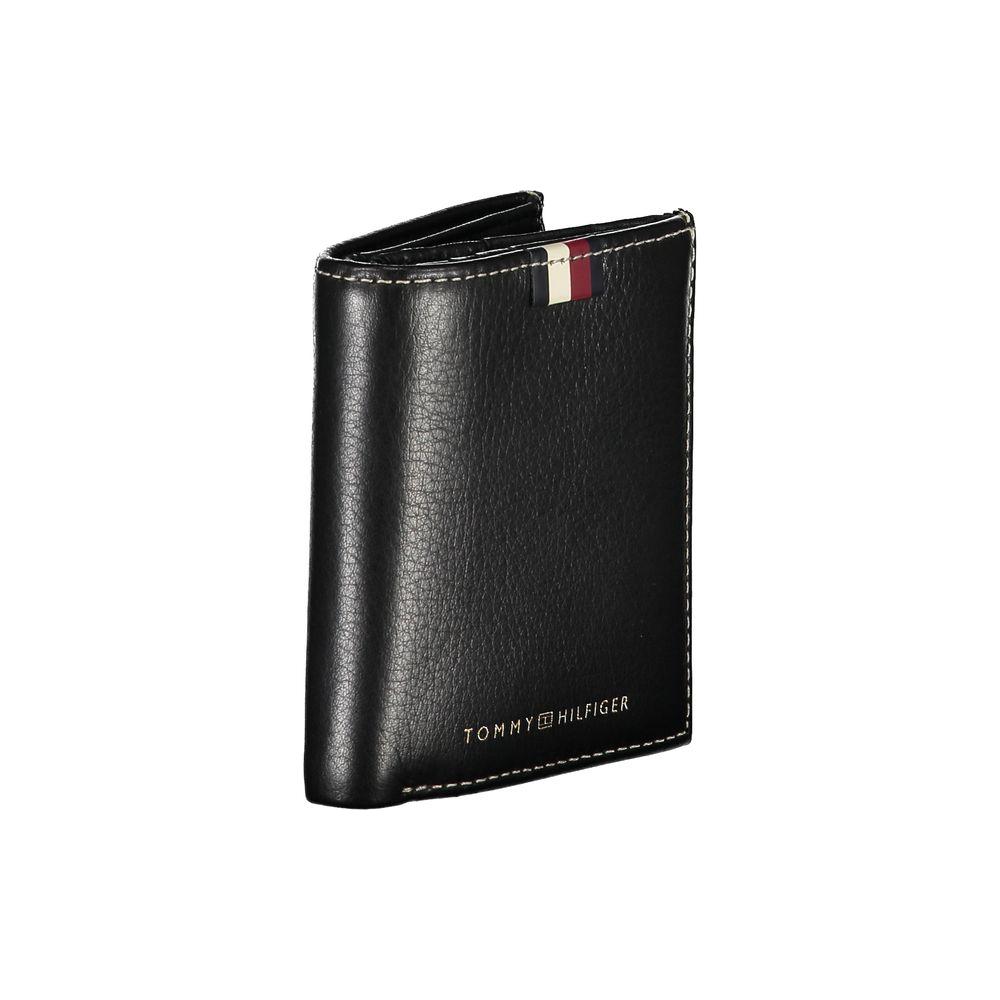 Tommy Hilfiger Elegant Black Leather Bifold Wallet Tommy Hilfiger