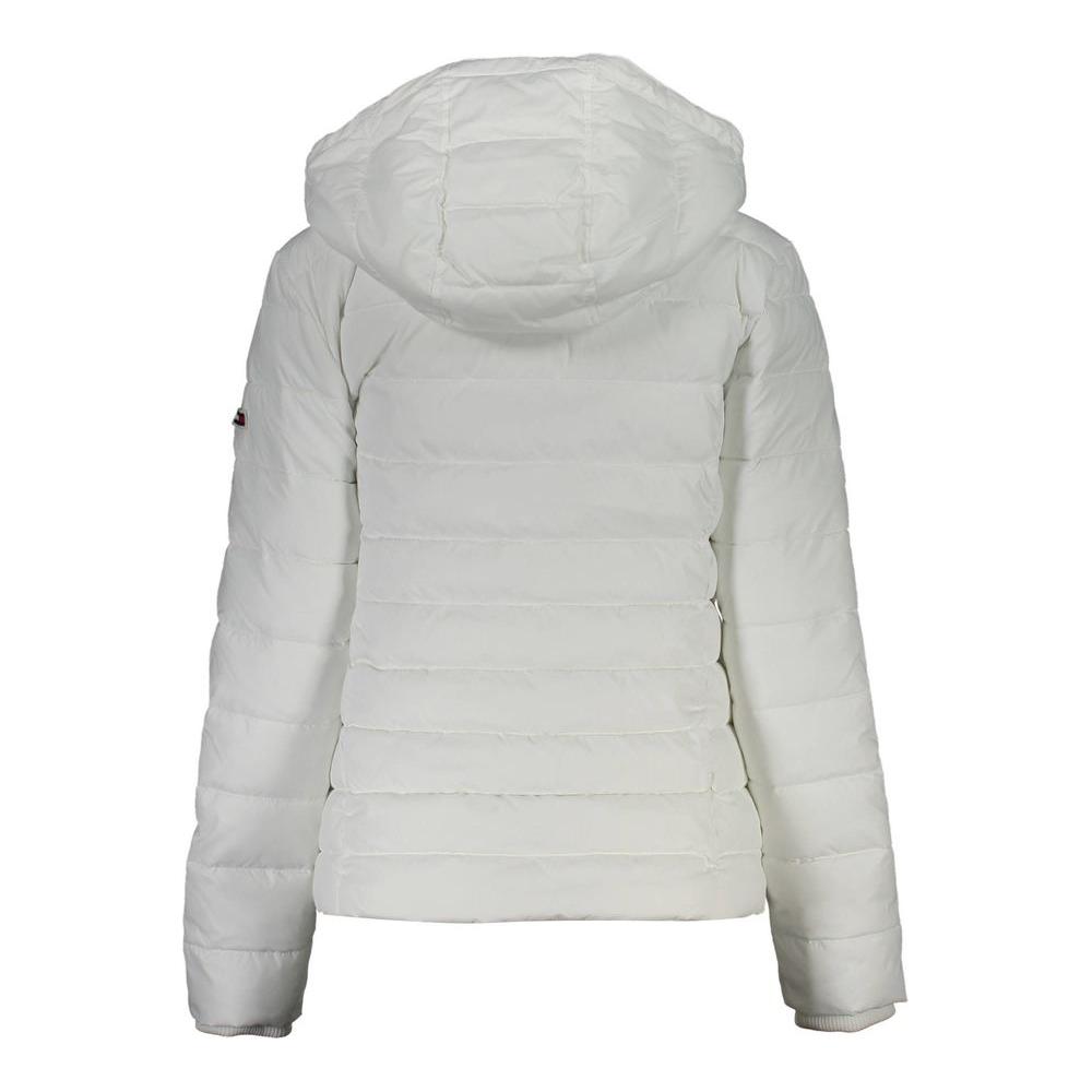 Tommy Hilfiger Chic White Long Sleeve Jacket with Removable Hood Tommy Hilfiger