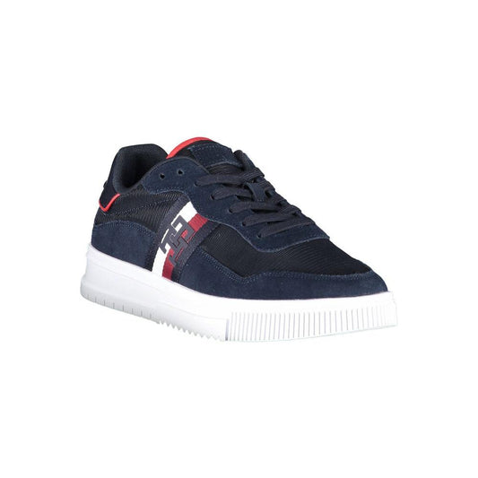 Tommy Hilfiger Chic Blue Lace-Up Sneakers with Contrast Detailing Tommy Hilfiger