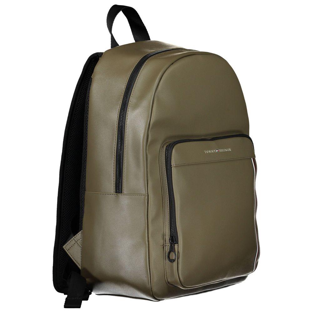 Tommy Hilfiger Elegant Green Laptop Backpack with Logo Detail Tommy Hilfiger