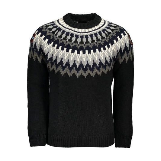 Napapijri Chic Blue Crew Neck Sweater with Contrast Detailing Napapijri