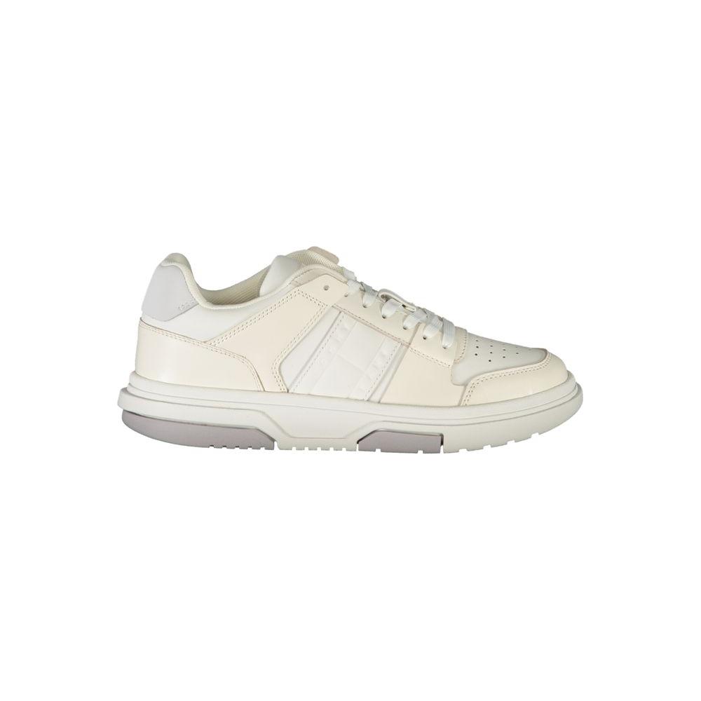 Tommy Hilfiger Chic White Lace-Up Sneakers with Contrast Details Tommy Hilfiger