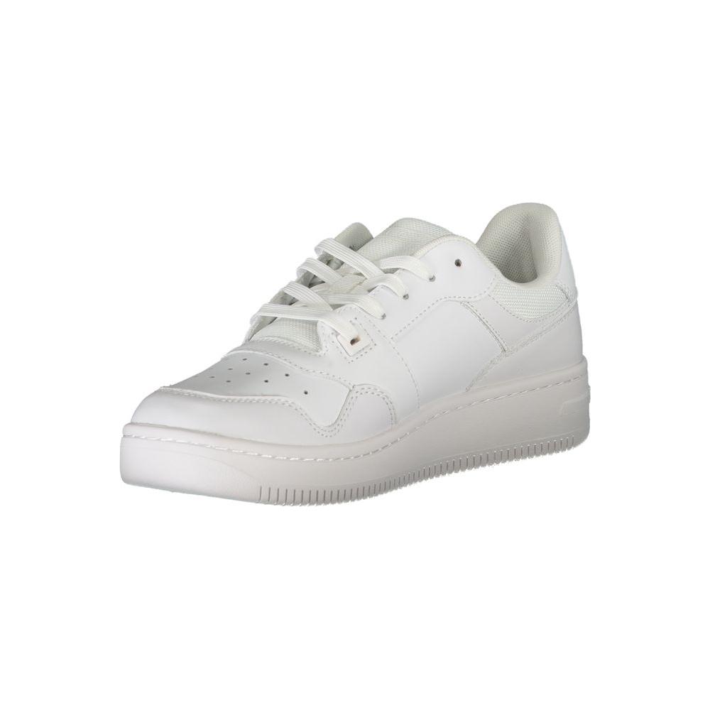 Tommy Hilfiger Classic White Lace-Up Sneakers with Contrast Accents Tommy Hilfiger