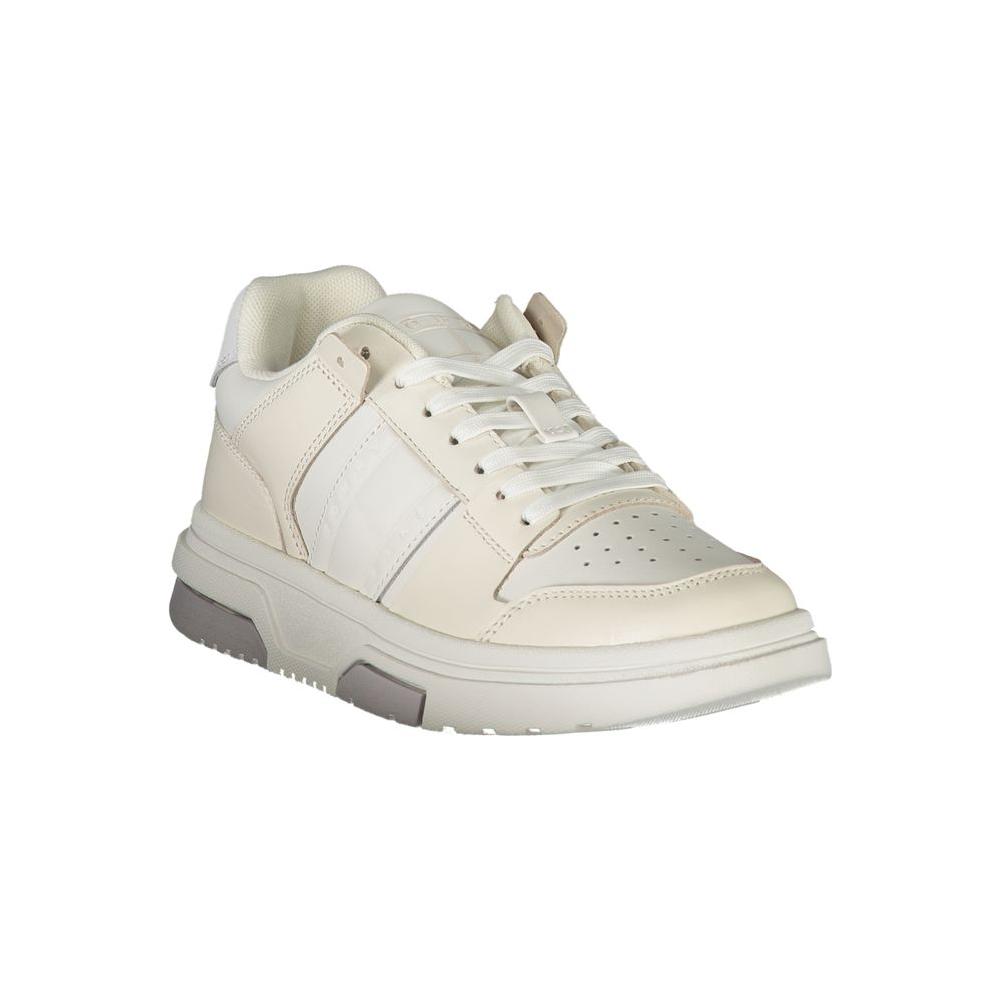 Tommy Hilfiger Chic White Lace-Up Sneakers with Contrast Details Tommy Hilfiger