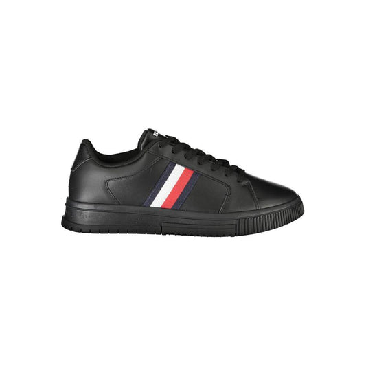 Tommy Hilfiger Sleek Black Sneakers with Contrast Details Tommy Hilfiger