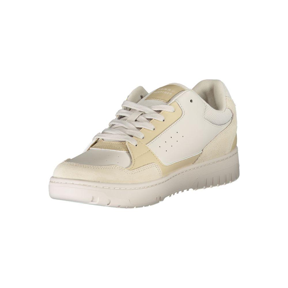 Tommy Hilfiger Beige Contrast Lace-Up Sports Sneakers Tommy Hilfiger