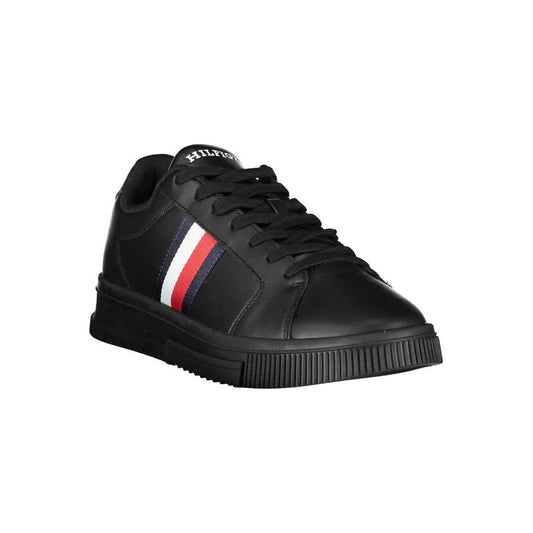 Tommy Hilfiger Sleek Black Sneakers with Contrast Details Tommy Hilfiger