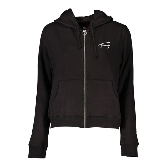 Tommy Hilfiger Chic Black Hooded Zip Sweatshirt Tommy Hilfiger