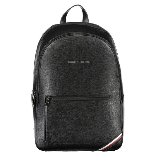 Tommy Hilfiger Elegant Black Urban Backpack with Contrast Details Tommy Hilfiger