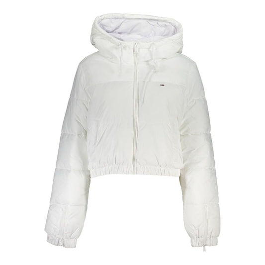 Tommy Hilfiger Elegant White Hooded Jacket - Sustainable Chic Tommy Hilfiger