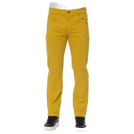 Trussardi Jeans Yellow Cotton Men's Pant Trussardi Jeans