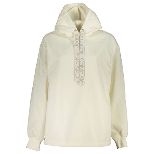 Calvin Klein Chic White Hooded Fleece Sweatshirt Calvin Klein