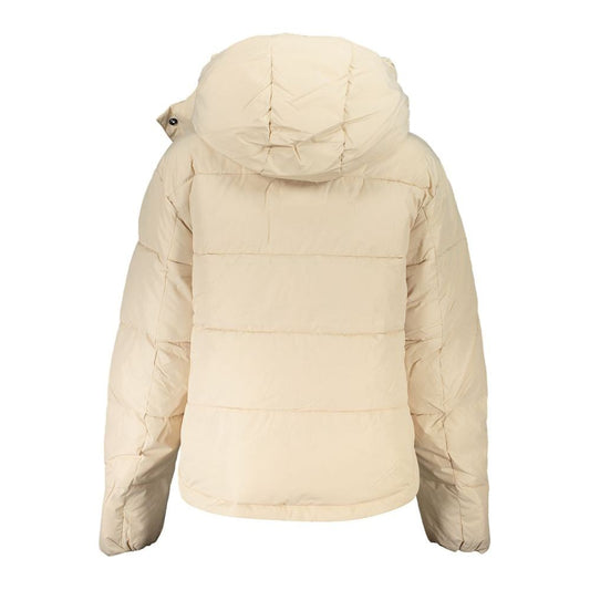 Calvin Klein Chic Beige Long-Sleeved Jacket with Removable Hood Calvin Klein