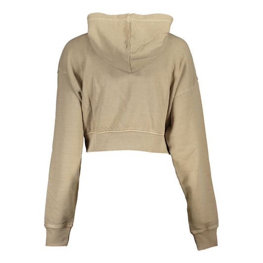 Calvin Klein Chic Beige Embroidered Hooded Sweatshirt Calvin Klein