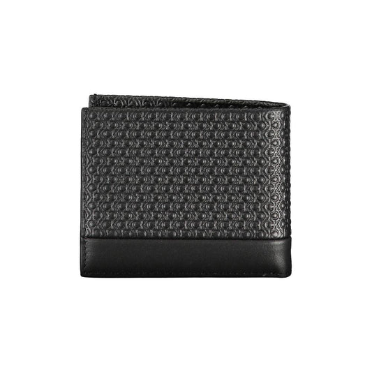 Calvin Klein Sleek Black Leather Wallet with Contrast Details Calvin Klein