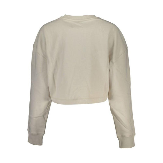 Calvin Klein Beige Crew Neck Fleece Sweatshirt Calvin Klein