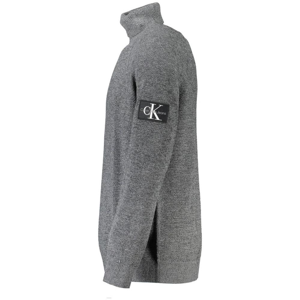 Calvin Klein Elegant Gray Wool High Neck Sweater Calvin Klein