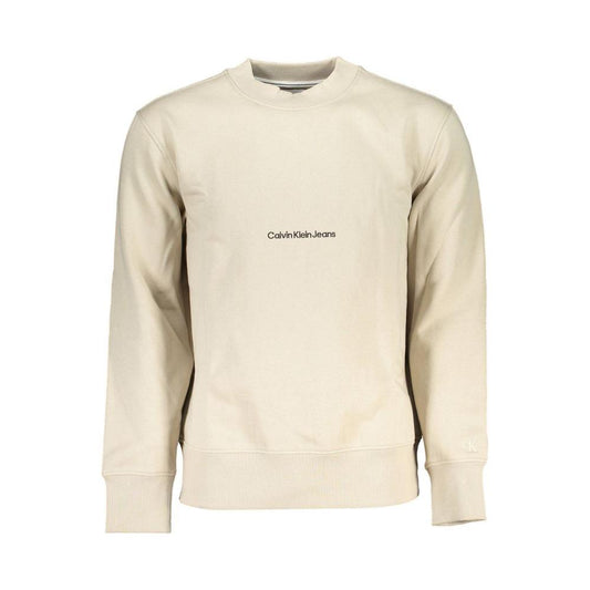 Calvin Klein Beige Crew Neck Long Sleeve Sweatshirt Calvin Klein