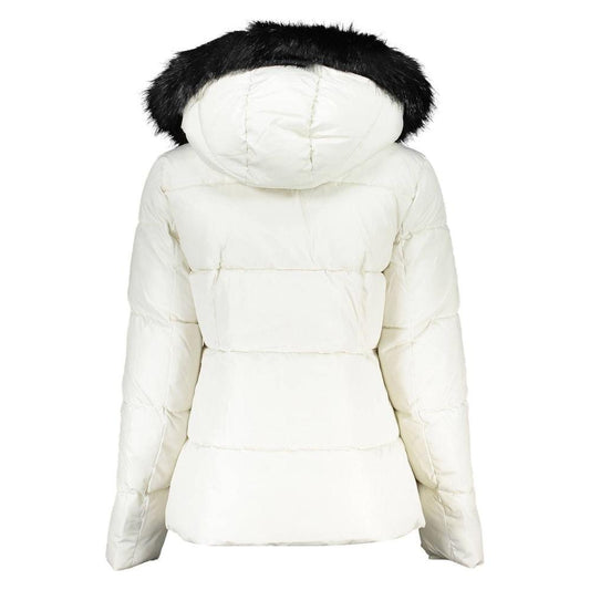 Calvin Klein Elegant Long-Sleeved Winter Jacket with Fur Hood Calvin Klein