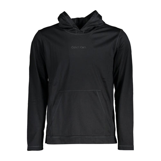 Calvin Klein Sleek Black Hooded Sweatshirt with Logo Print Calvin Klein