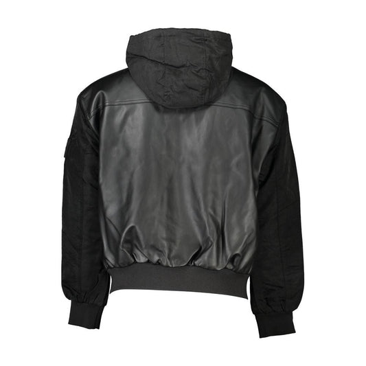 Calvin Klein Sleek Black Hooded Jacket with Contrasting Details Calvin Klein