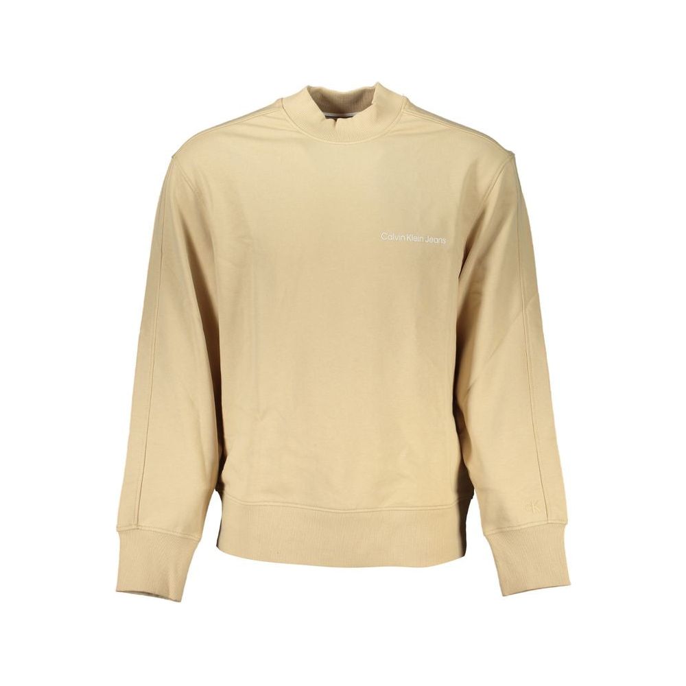 Calvin Klein Beige Crew Neck Logo Sweatshirt Calvin Klein