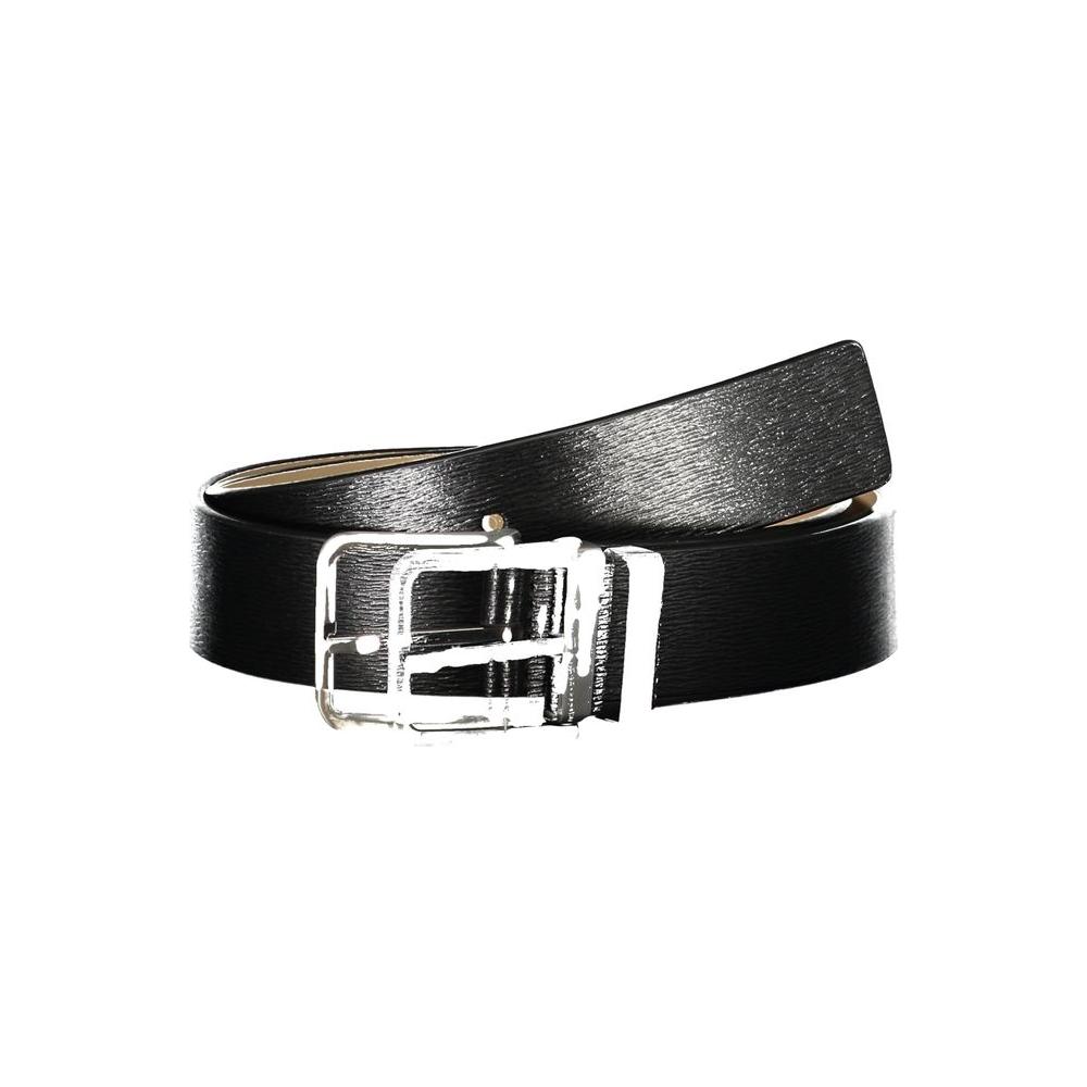 Calvin Klein Elegant Black Leather Belt with Metal Buckle Calvin Klein