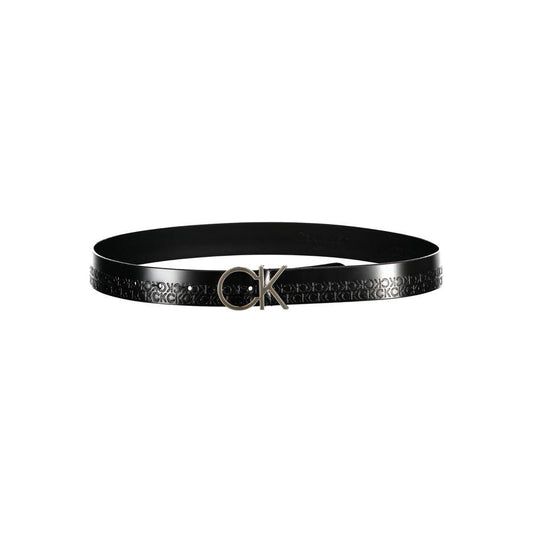 Calvin Klein Elegant Black Leather Belt with Metal Buckle Calvin Klein