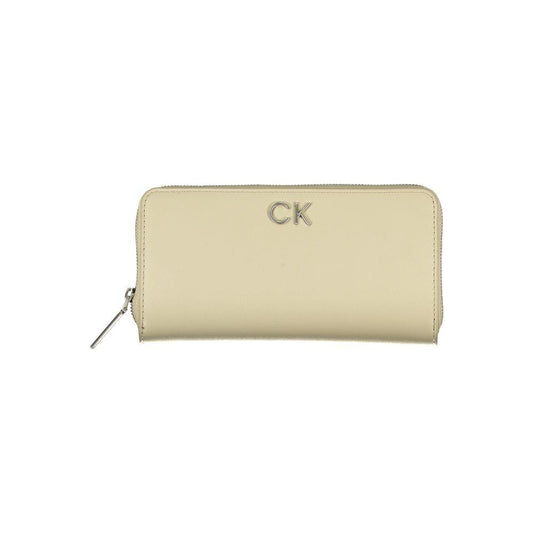 Calvin Klein Elegant Beige Zip Wallet with RFID Blocking Calvin Klein