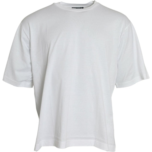 Dolce & Gabbana Elegant White Crew Neck Luxury Tee Dolce & Gabbana