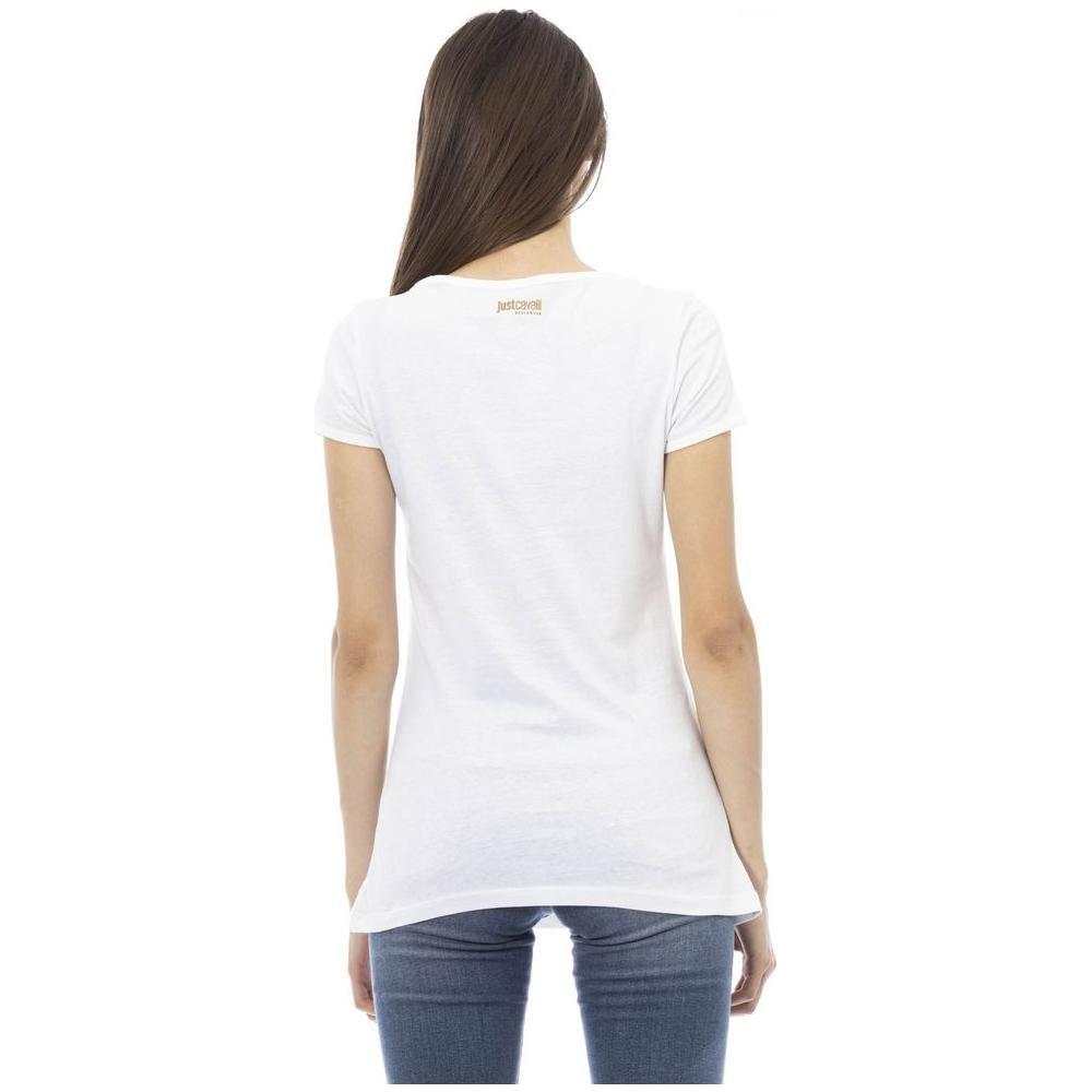 Just Cavalli White Cotton Women T-Shirt Just Cavalli