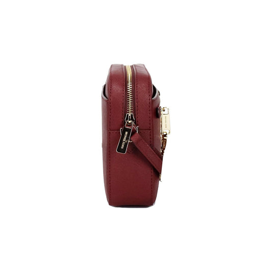 Michael Kors Jet Set East West Large Dark Cherry Leather Zip Chain Crossbody Bag Michael Kors