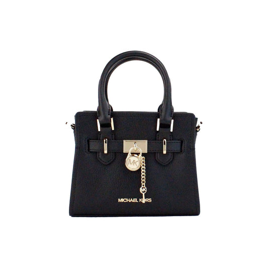 Michael Kors Hamilton XS Small Black Grained Leather Satchel Crossbody Bag Purse Michael Kors