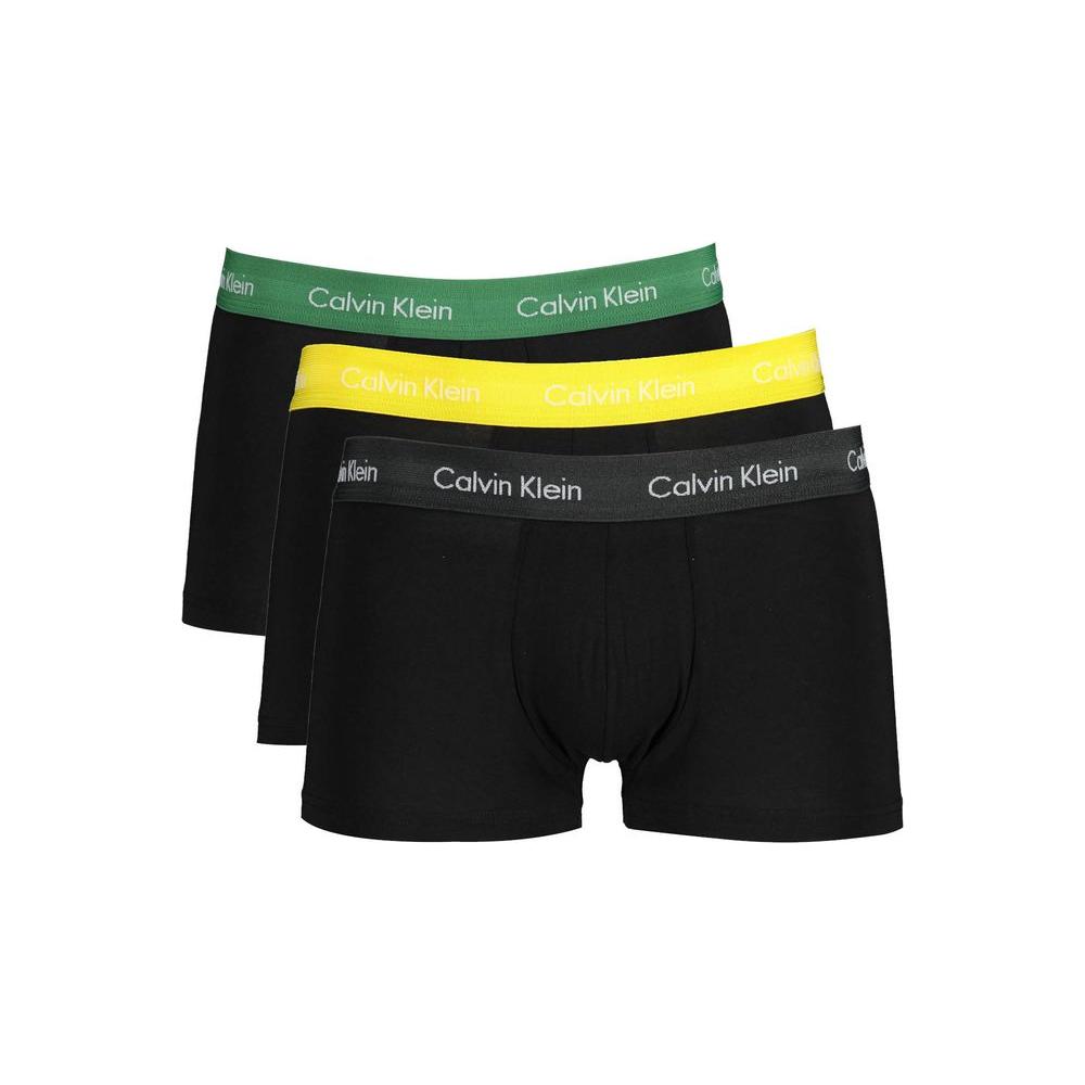 Calvin Klein Triple Charm Trunks in Black, Yellow, & Green Calvin Klein