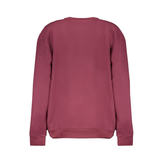 Cavalli Class Purple Fleece Crew Neck Sweatshirt with Logo Print Cavalli Class